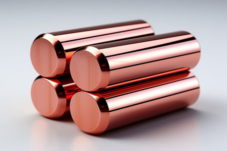 Copper Lug on white background. A high quality image making by generative ai.の素材