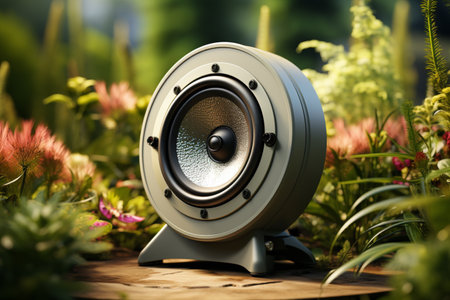 Garden Speaker. A high quality image making by generative ai.の素材