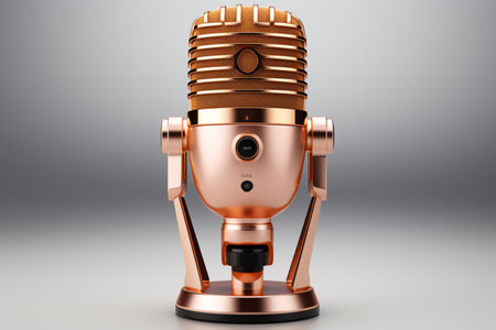 Microphone Unit on white background. A high quality image making by generative ai.の素材