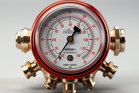 Gas Pressure Regulator on white background. A high quality image making by generative ai.の素材