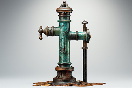 Hand Pump on white background. A high quality image making by generative ai.の素材