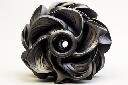 Cast Iron Impeller on white background. A high quality image making by generative ai.の素材