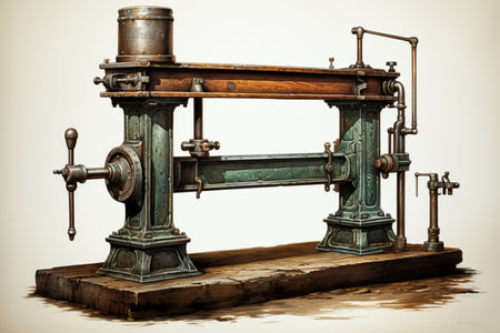 Hand Pump on white background. A high quality image making by generative ai.の素材