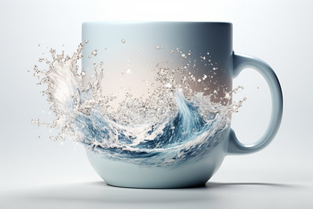 Photo Mug on white background. A high quality image making by generative ai.の素材