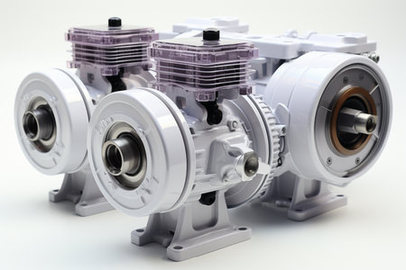 Polypropylene Pumps on white background. A high quality image making by generative ai.の素材