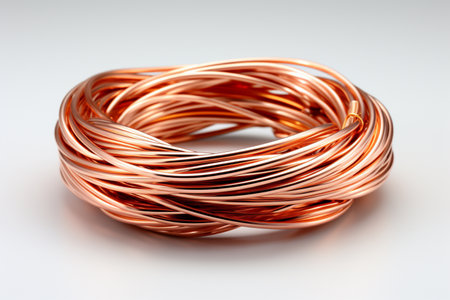 Double Loop Wire on white background. A high quality image making by generative ai.の素材