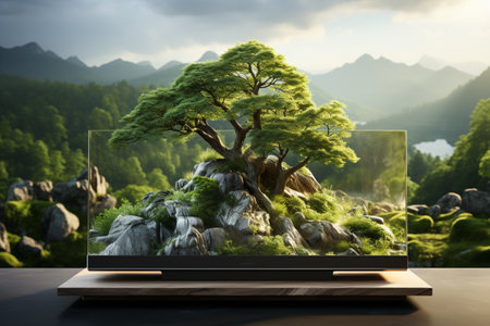 Desktop Visualiser on white background. A high quality image making by generative ai.の素材