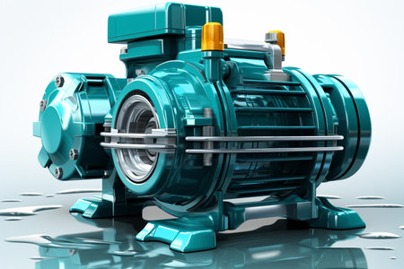 Submersible Pump on white background. A high quality image making by generative ai.の素材