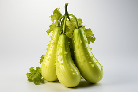 Bottle Gourd on white background. A high quality image making by generative ai.の素材
