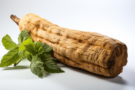 Elephant Yam on white background. A high quality image making by generative ai.の素材