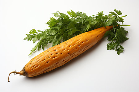 Dried Carrot on white background. A high quality image making by generative ai.の素材