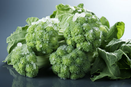 Frozen Broccoli. A high quality image making by generative ai.の素材