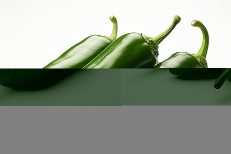 Jalapeno Peppers on white background. A high quality image making by generative ai.の素材