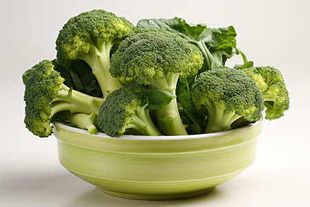 Organic Broccoli on white background. A high quality image making by generative ai.の素材