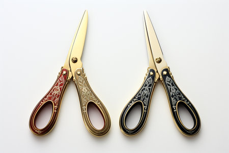 Scissors Set on white background. A high quality image making by generative ai.の素材