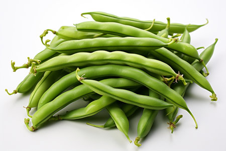 String Bean on white background. A high quality image making by generative ai.の素材