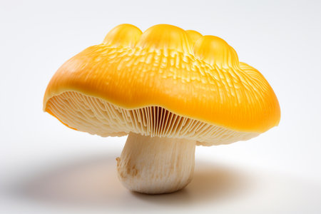 Sponge Mushroom on white background. A high quality image making by generative ai.の素材