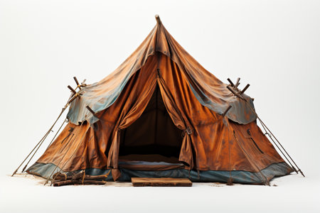 Tent Card on white background. A high quality image making by generative ai.の素材