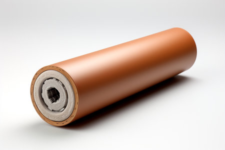 Paper Core Tube on white background. A high quality image making by generative ai.の素材