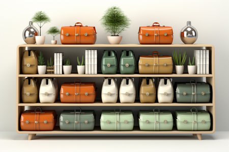 Storage Organizer on white background. A high quality image making by generative ai.の素材