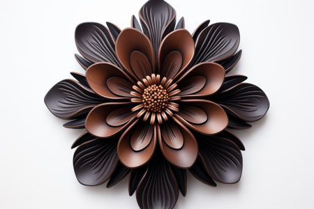 Leather Flower on white background. A high quality image making by generative ai.の素材