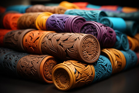 Leather Handicrafts. A high quality image making by generative ai.の素材