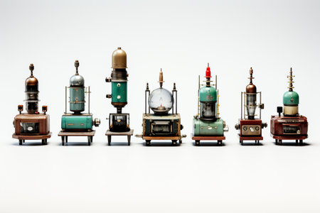 Wireless Communication Systems on white background. A high quality image making by generative ai.の素材