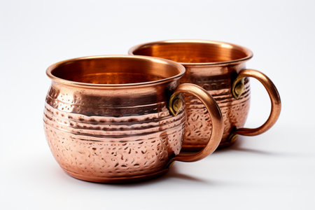 Copper Steel Handi on white background. A high quality image making by generative ai.の素材