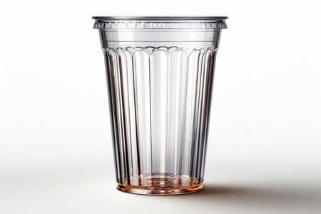 Clear Plastic Cup on white background. A high quality image making by generative ai.の素材