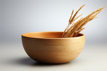 Biodegradable Bowl on white background. A high quality image making by generative ai.の素材