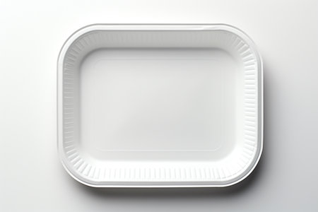 Disposable Compratment Plate on white background. A high quality image making by generative ai.の素材