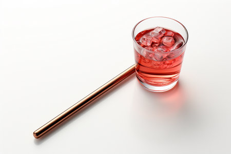 Drink Stirrer on white background. A high quality image making by generative ai.の素材