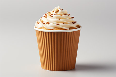 Muffin Paper Cup on white background. A high quality image making by generative ai.の素材