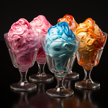 Plastic Ice Cream Spoons. A high quality image making by generative ai.の素材