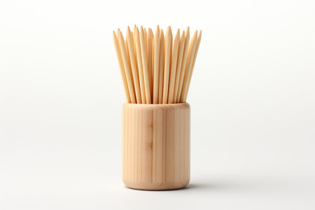 Wooden Toothpick on white background. A high quality image making by generative ai.の素材