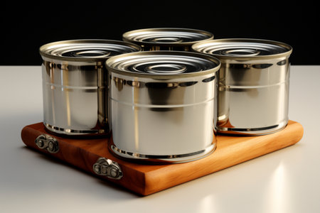 Stainless Steel Pots on Black background. A high quality image making by generative ai.の素材