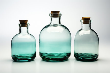 Industrial Glassware on white background. A high quality image making by generative ai.の素材