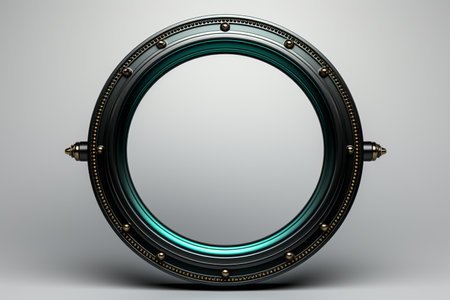 Iron Mirror on white background. A high quality image making by generative ai.の素材