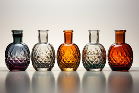 Glassware on white background. A high quality image making by generative ai.の素材