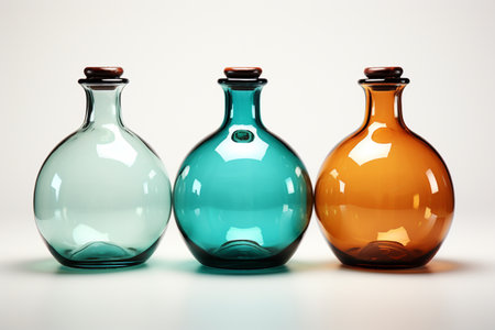 Glass Artware on white background. A high quality image making by generative ai.の素材