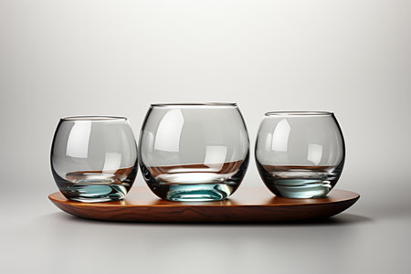 Glass Crockery on white background. A high quality image making by generative ai.の素材
