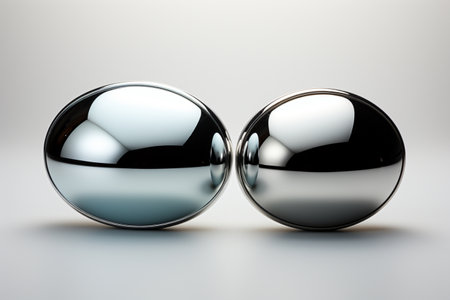 Reflective Mirrors on white background. A high quality image making by generative ai.の素材