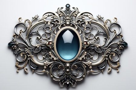 Venetian Mirror on white background. A high quality image making by generative ai.の素材