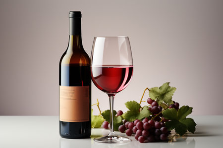 Wine Glass Bottle on white background. A high quality image making by generative ai.の素材