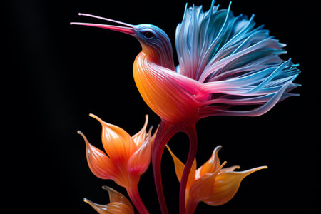 A colorful abstract bird of paradise. A high quality image making by generative ai.の素材