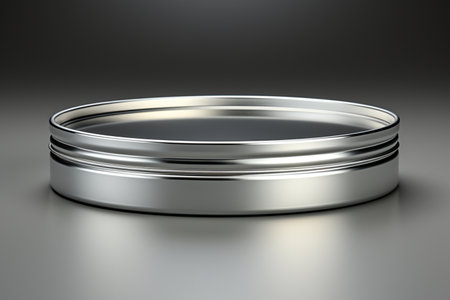 Aluminum Container Lid on white background. A high quality image making by generative ai.の素材