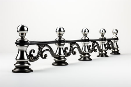 Aluminum Railing on white background. A high quality image making by generative ai.の素材