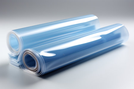 Biodegradable Plastic Film on white background. A high quality image making by generative ai.の素材