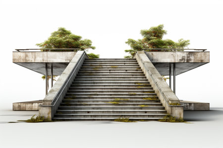 Exterior Stairs on white background. A high quality image making by generative ai.の素材