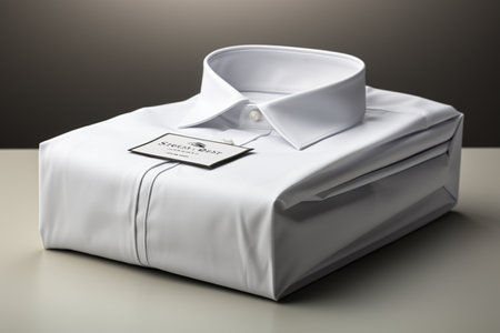 Shirt Packaging Material on white background. A high quality image making by generative ai.の素材
